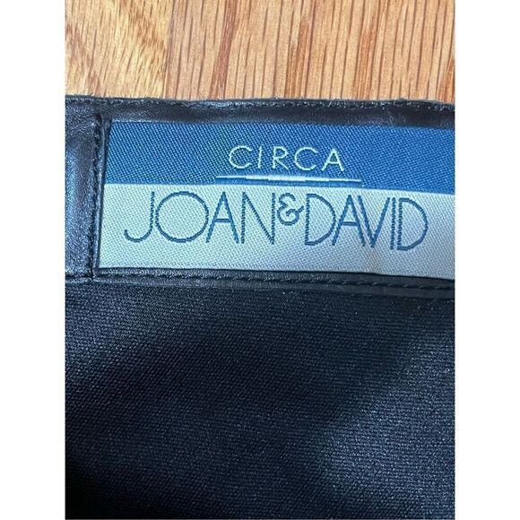 Circa Joan & David Black Pointed Toe & Heel Black Leather Witchy Punk Ankle Boot - Picture 8 of 9